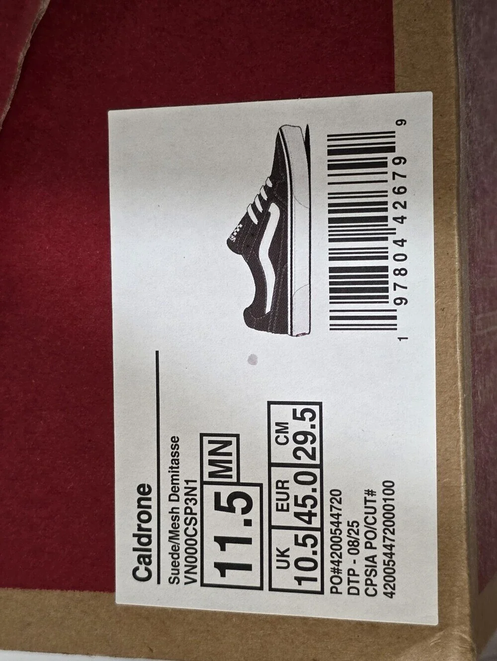 Vans Caldrone Sneaker Old Skool Low Top Mens Size 11.5 In Brown